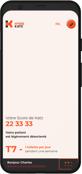 Screen de l'application Hygie-Katz pour le le résultat final